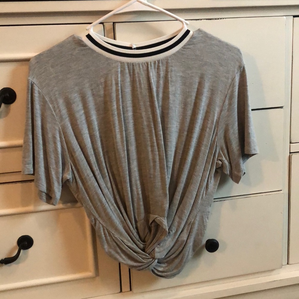 Gray crop top